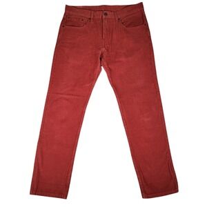 Levi's 502 Pants Mens 32x32 (Fits 34x30) Taper Corduroy Red Stretch Casual Cords